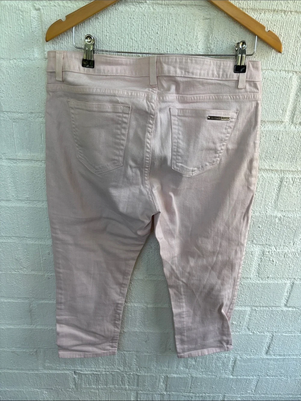 Michael Kors Cropped Pastel Pink Cropped Denim Jeans sz 10